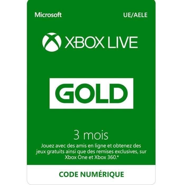 Abonnement Xbox Live 3 mois à télécharger
