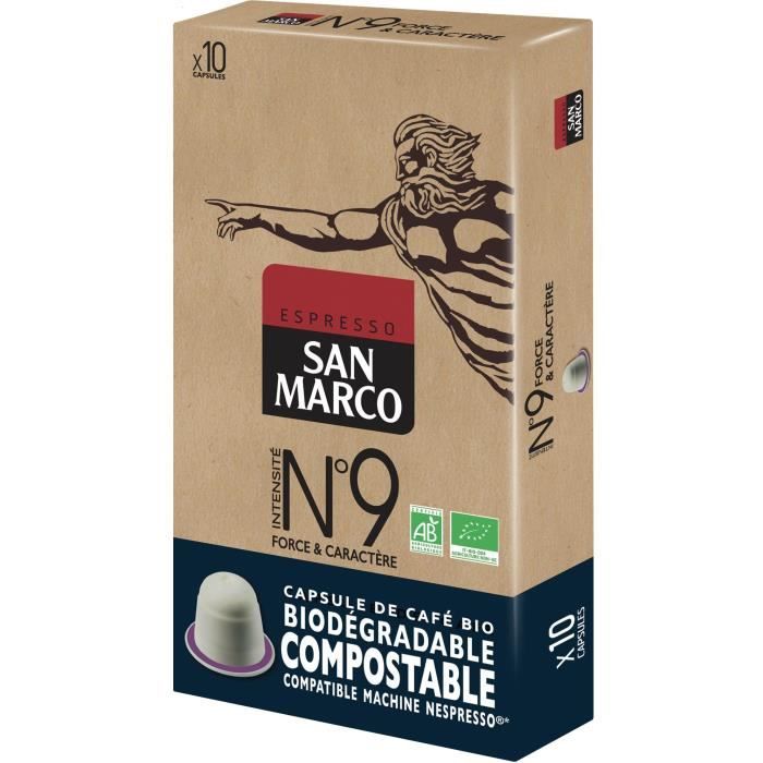 Caps San Marco N° 9 Bio et Compostables x 10
