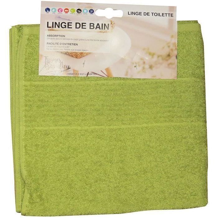Serviette de toilette coton bio vert 50x100cm