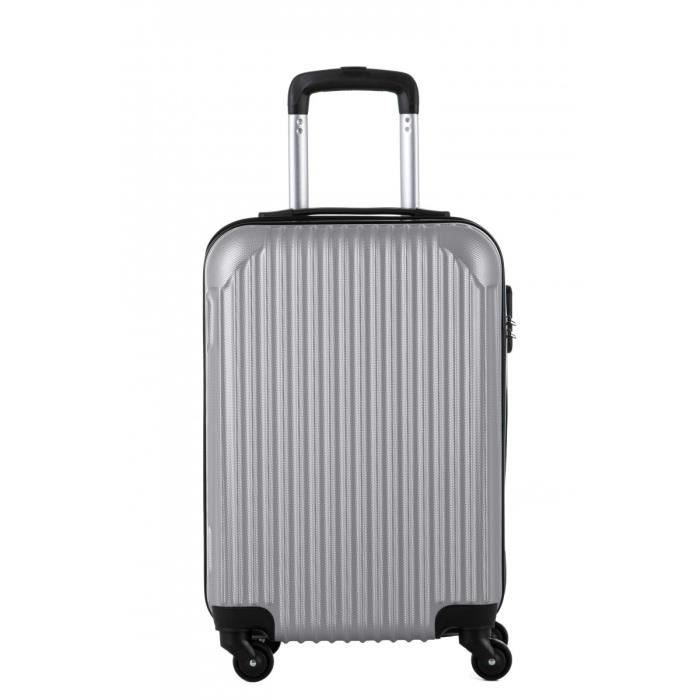 Valise cabine 50cm, 4 roues doubles. - matière ABS FROZEN - couleur Argent - gamme BAGAGE RIGIDE