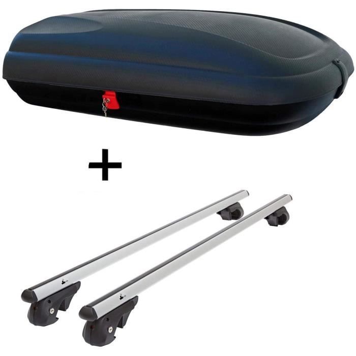 Coffre de Toit VDPBA320 320Ltr Look Carbone Refermable + Porte-Rampe VDP004L Compatible Avec Opel Zafira A 99- '04