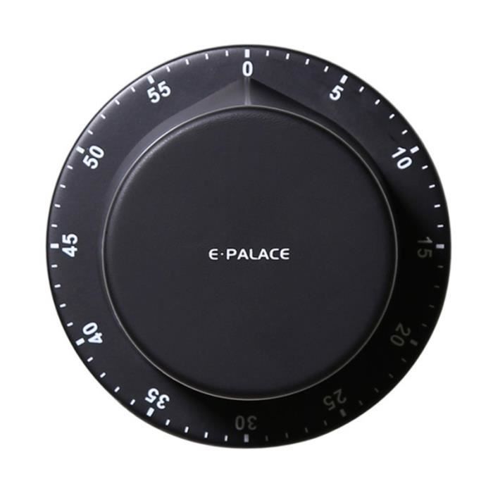 1 PC noir minuterie de cuisine en acier inoxydable rappel alarme aimant de réfrigérateur de mécanique compte à MINUTEUR - SABLIER
