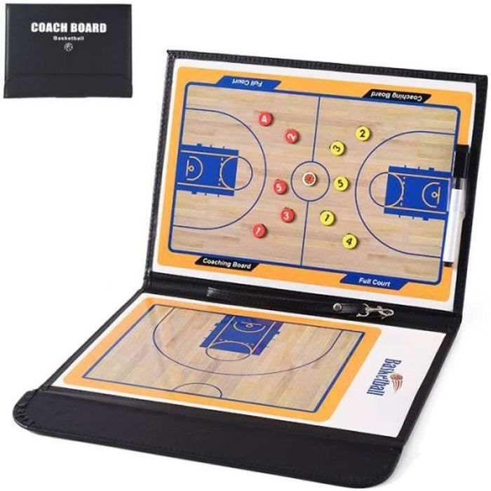 ZF15176-Basketball Tableau Tactique Coach Magnétique Stratégie de d'entraînement Plaque Portable Basket-ball Compétition Coaching