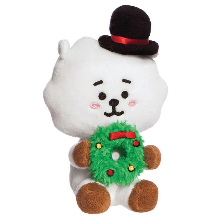 Coussin Peluche BT21 VAN Gris & Blanc – Aurora – Officiel Line Friends – Hologramme Inclus