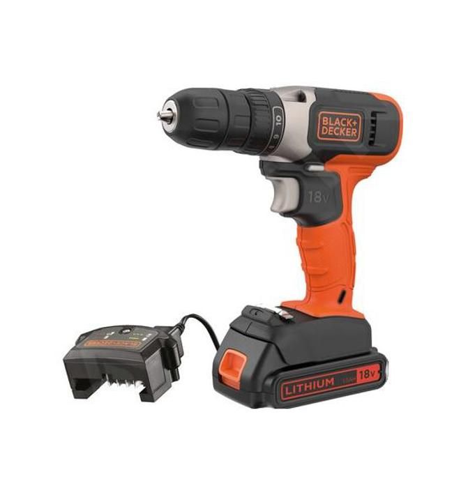 Perceuse Visseuse Sans Fil BLACK+DECKER BCD001C1-QW – 18V, 15 Ah, LED Intégrée
