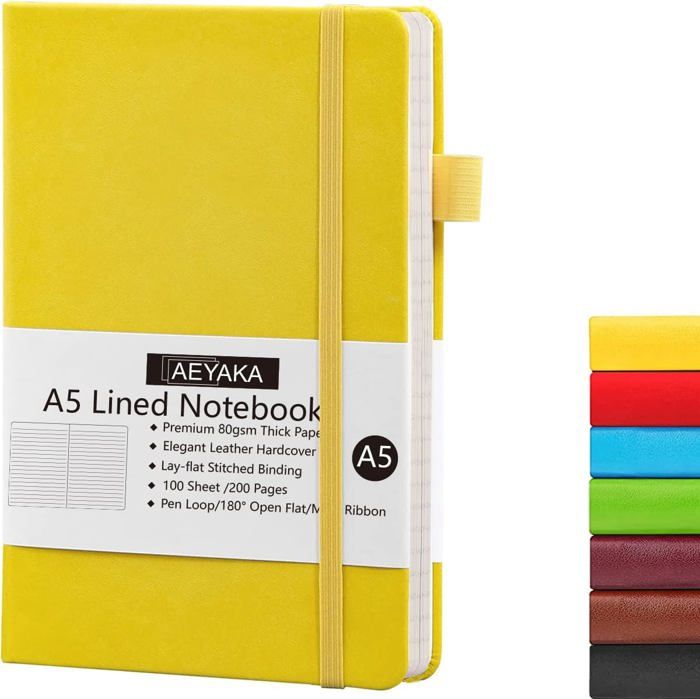 Carnet De Notes Ligné A5 Couverture Rigide 360 Pages - Papier Épais Vert Pour Bureau Et École