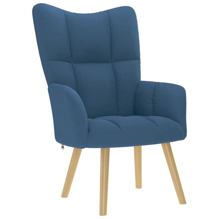 vidaXL Chaise de relaxation Bleu Tissu chaise fauteuil relax fauteuil relax en tissu chaise de salon chaise en tissu 4016775
