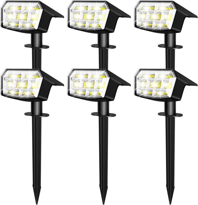 6 Spots Solaires WeBeqer 64 LED - Éclairage Jardin Extérieur, IP67, 3 Modes