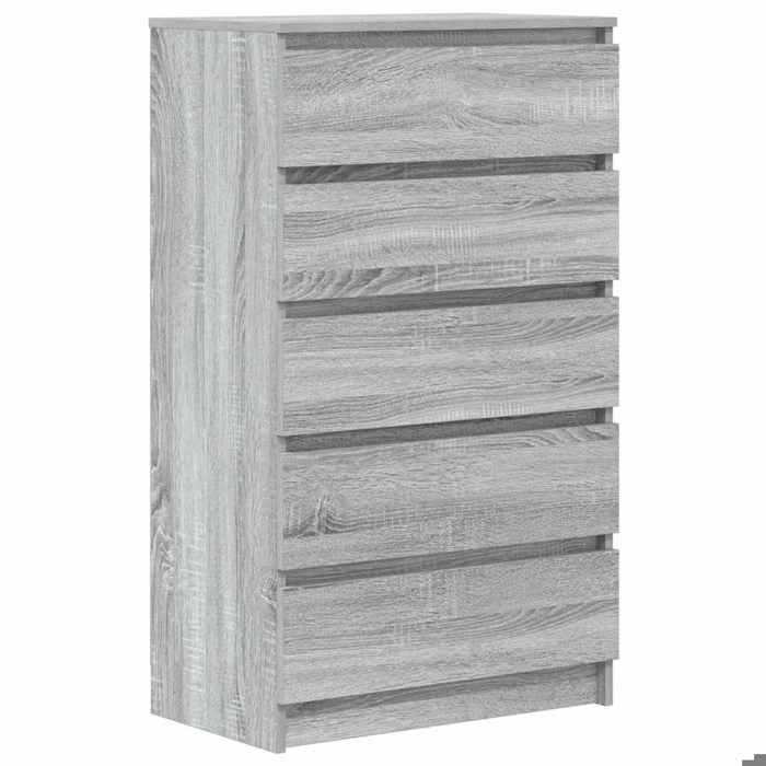 Commode Armoire de chambre - mango - sonoma gris - 60x36x103 cm - Bois dingénierie M155