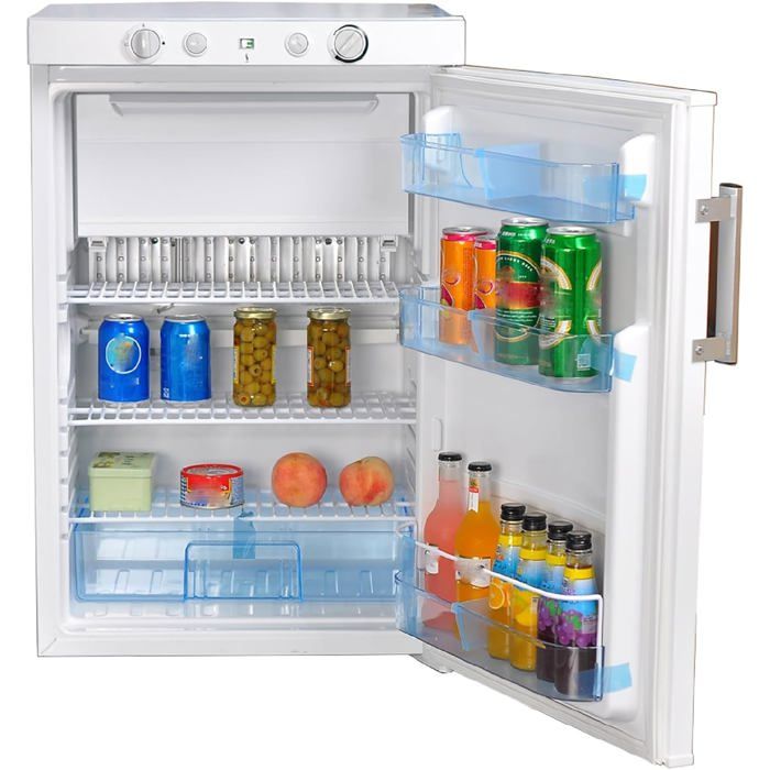 SMETA Frigo Camping Gaz 100L-Trimixte 12V 220V Gaz Congélateur Silencieux Réfrigérateur Combiné