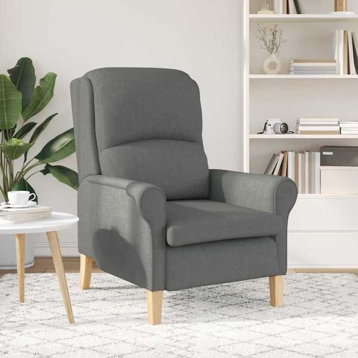 CLARENCE® Fauteuil simple - Chaise-Canapé - pour salon/chambre/bureau - Gris foncé 76x94x102 cm tissu LV5367