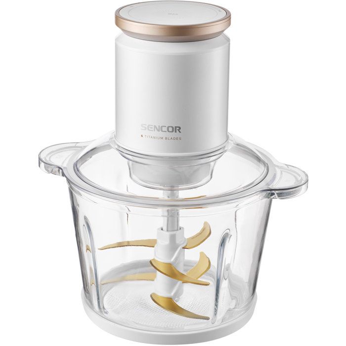 Hachoir électrique Sencor SCB 7000WH - Vitesse réglable en continu - 6 lames titane - Bol verre 3 L - 800 W - Blanc
