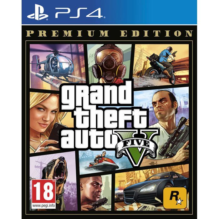 Jeu PS4 Rockstar Games GTA V Édition Premium Disque