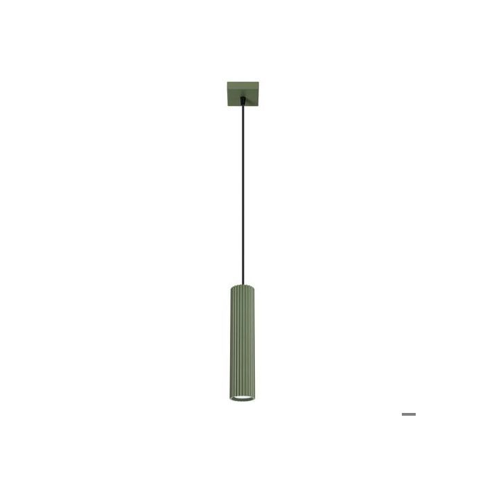 Suspension Aluminium Vert Olive GU10 1 Karbon
