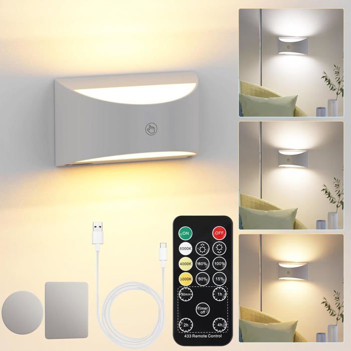 Lampe Murale LED - UNDERSCORE - Rechargeable USB - 5000mAh - 3 Modes Couleur - Télécommande Lampe Murale LED - UNDERSCORE - Rechargeable USB - 5000mAh - 3 Modes Couleur - Télécommande