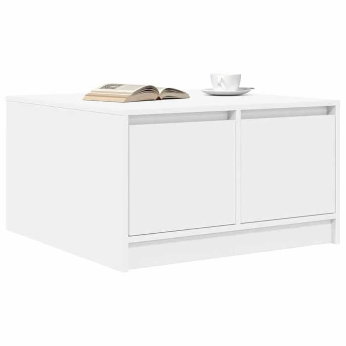 Black Month Table à café élégante - BURKE - Petit Table basse - avec tiroirs - blanc 705x70x40 cm - LL813