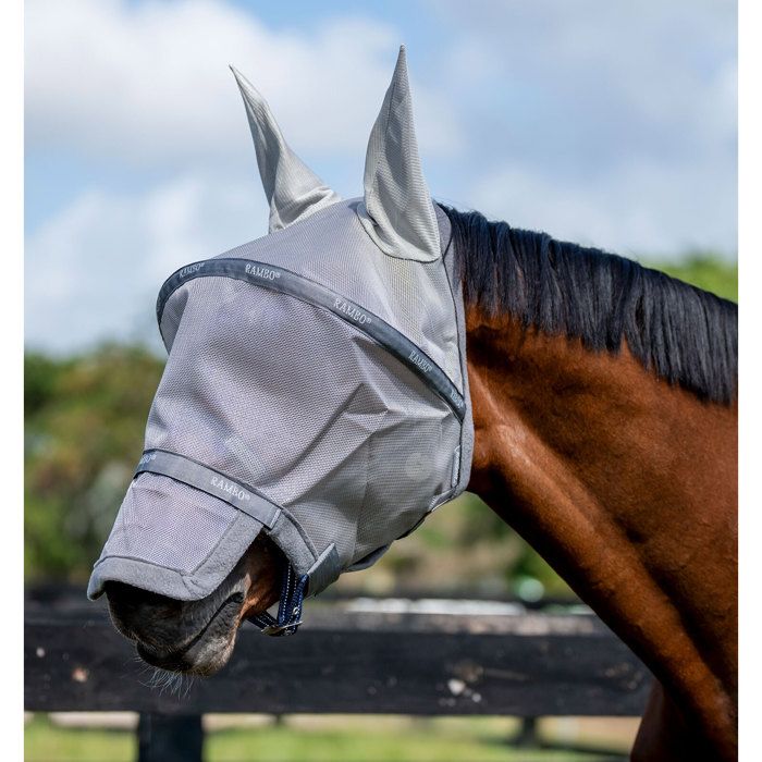 Masque anti-mouches pour cheval Horseware Rambo - Gris - Cob