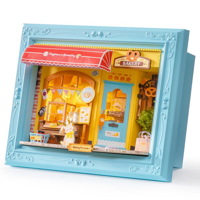Puzzle 3D - ROBOTIME - DP001 - Cadre créatif pâtisserie Fluffy Cat - 146 pièces - Bois multicolore