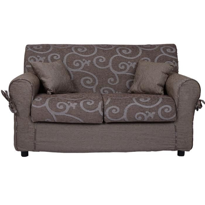 Canapé 2 places en tissu déhoussable DAMASCO 150 cm Marron 2 Canapé 2 places en tissu déhoussable DAMASCO 150 cm Marron 2