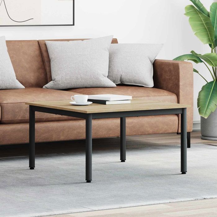 VIDAXL Table basse Sonoma 80 x 80 x 45 cm Marron — bois dingénierie et métal