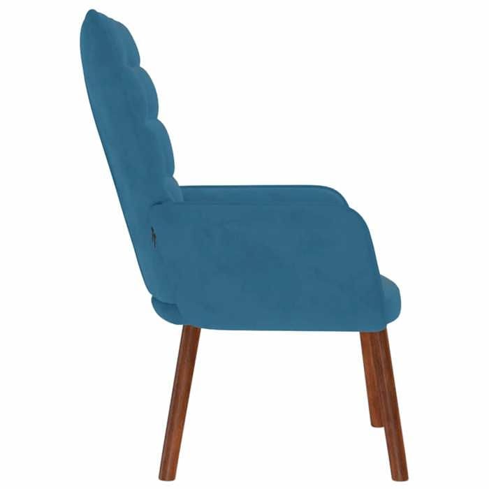 TOP 2026 Chaise de relaxation - Fauteuil 1 place - Bleu Velours - 61.5x69x95.5 cm FF4518