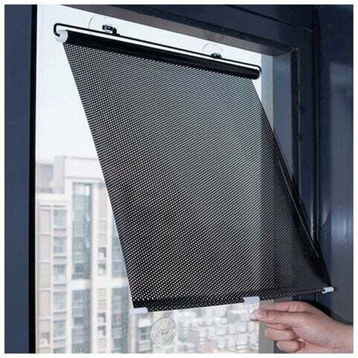 Store enrouleur occultant - PZCC - PZCC - Rétractable - Ventouses - 45×125 cm