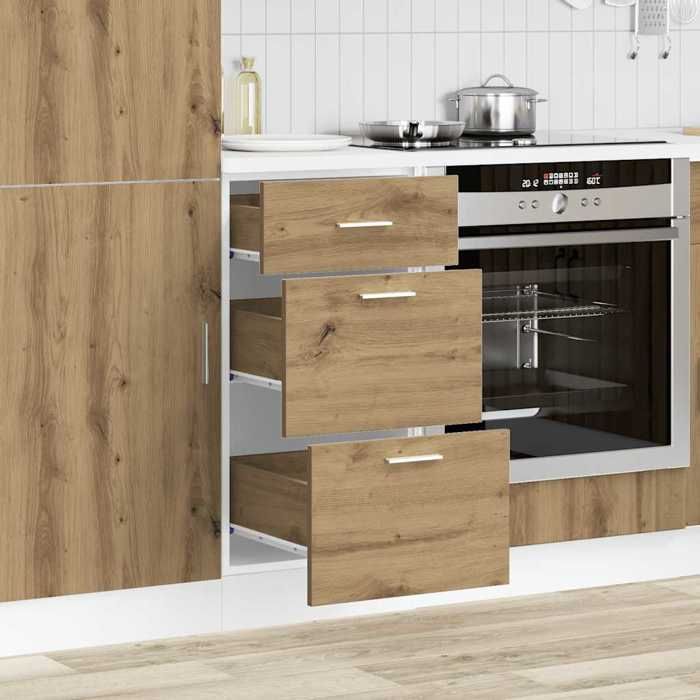 Promo 2026Meuble bas(1 pcs) Armoire/Vitrine/Placard - SARAZYJ - meuble de cuisine - Lyon Chêne artisanal 40x46x815 cm Bois
