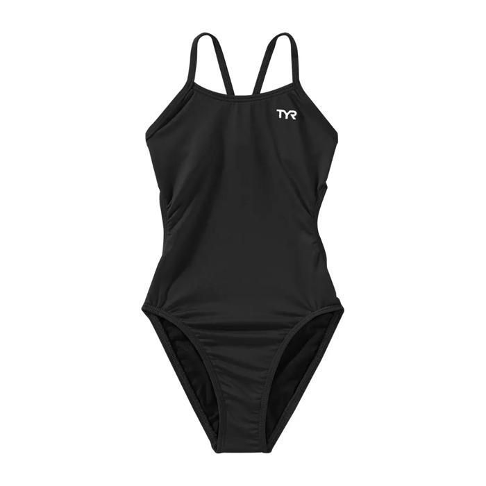 Maillot de bain 1 pièce fille TYR Solid Cutoutfit - black