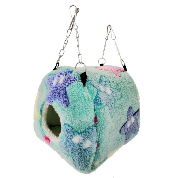 Nid suspendu pour petits animaux - Phoesky - Vert - 20x18x17 cm - 100% coton - Écologique - Mousse à mémoire
