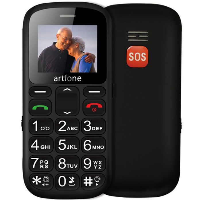 artfone CS181 Téléphone Portable Senior Débloqué 1.8 Grandes TouchesBouton SOS800mAh BatterieTorcheDouble SIMNoir