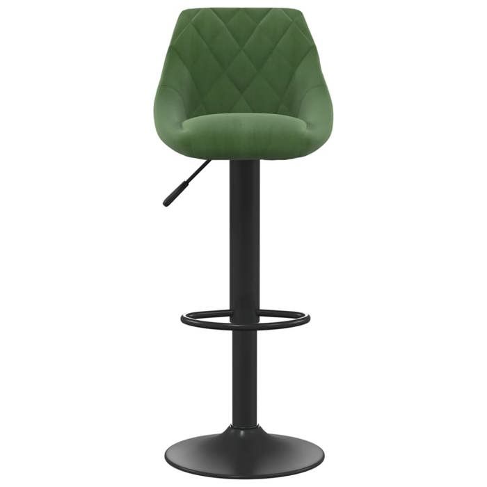 Tabourets Cuisine - Vert - Chaises de bar - (2 pcs) - 2 personnes - vert foncé velours 46x44x(82-103) cm F2426