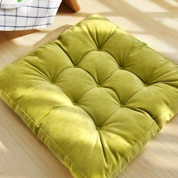 1 piece Coussins dAssise Coussins de Chaise 55x55x10cm Coussin de Sol Couverture en Polyester et Remplissage en Coton Vert