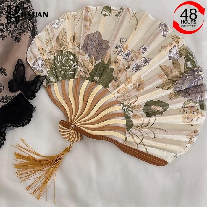 Éventail de mariage pliant de style chinois et japonais cadeaux dart danse vintage bambou fleur[VV88]