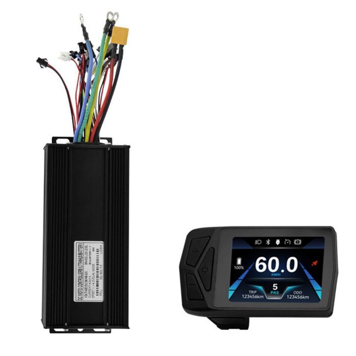 T24 LCD Color Meter + Contrôleur Tri-Mode à Onde Sinusoïdale 36V-52V 45A pour Vélo Électrique et Scooter Électrique