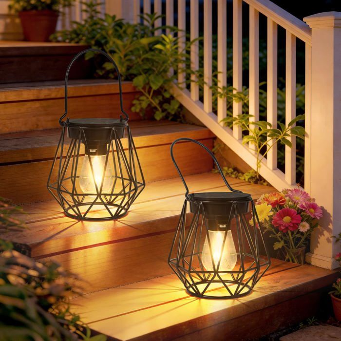 LED Lanterne Solaire Exterieur jardin Lampes Solaires Décoration