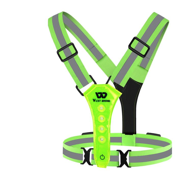 Gilet réfléchissant fluorescent avec lumières LED jaune