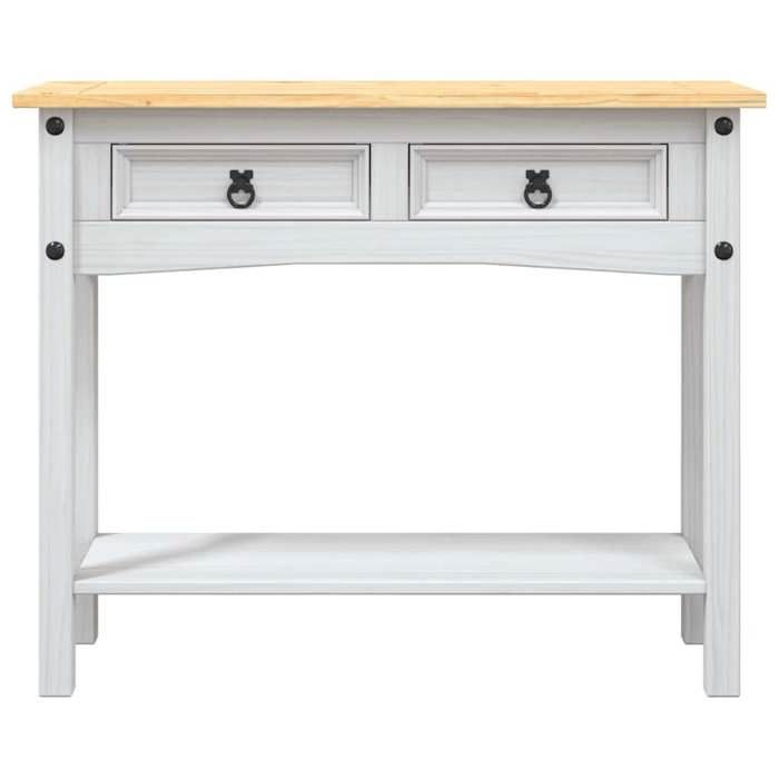 BEAU Table de couloir - Table console Gamme Corona Pin mexicain - Blanc - 90x34 5x73 cm[42816]
