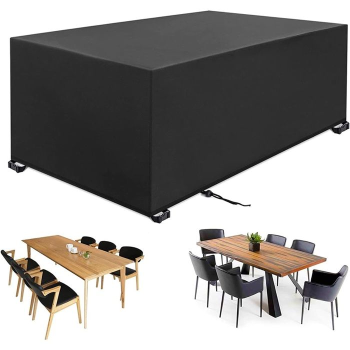 Housse table carrée de jardin 135x135x74 cm imperméable anti-UV Housse table carrée de jardin 135x135x74 cm imperméable anti-UV