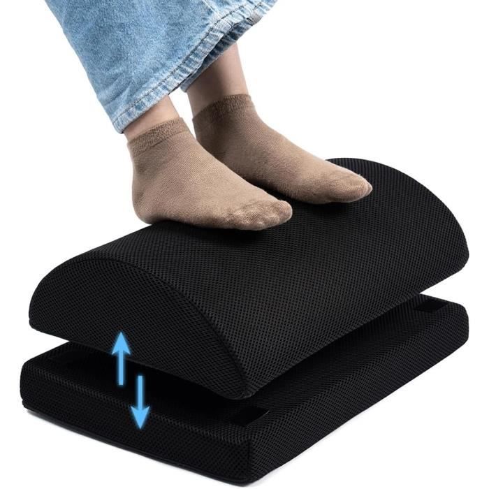 Repose-pieds De Bureau Ergonomique Semi-circulaire Noir - Support Pour Pieds Confortable