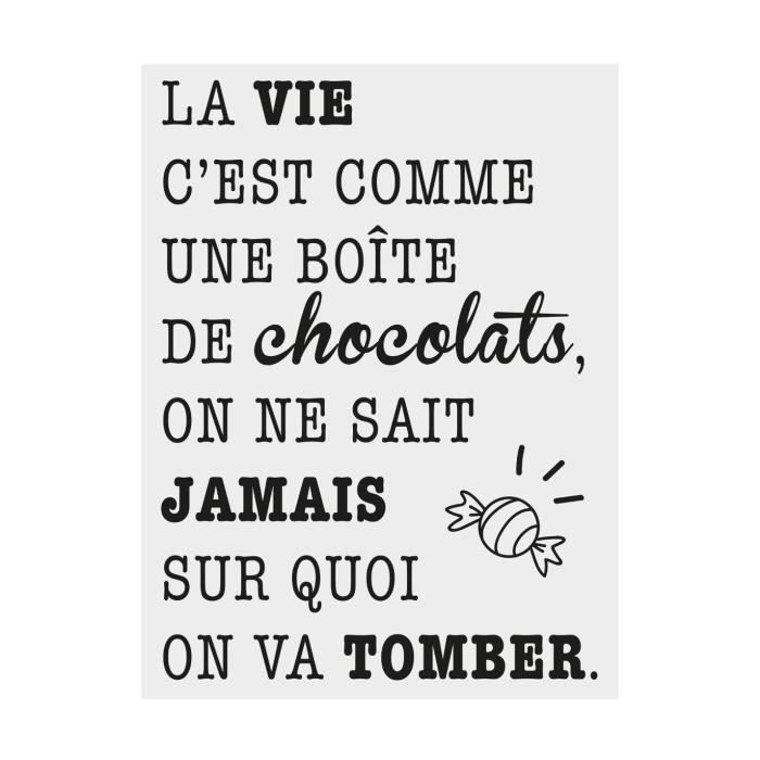Atmosphera 1 Planche Sticker Deco Citation Chocolat 30 X 40 Cm Vie Achat Vente Stickers Cdiscount