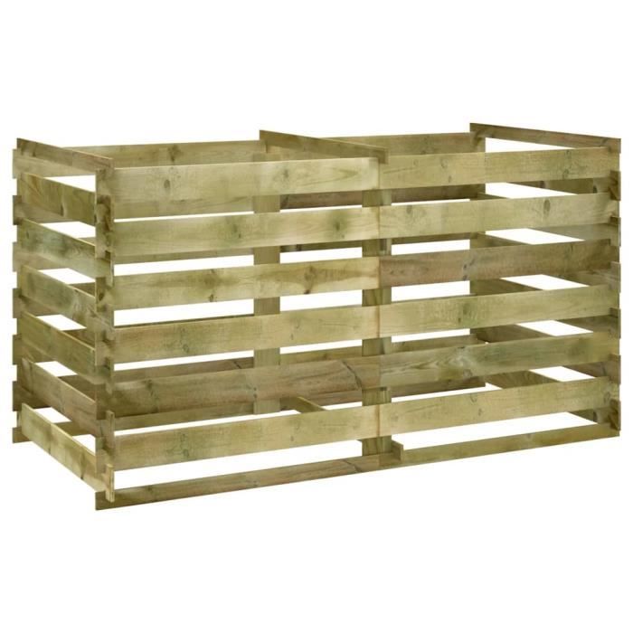 Bac Compost Lattes Composteur Jardin 80x50x100cm Pin Imprégné