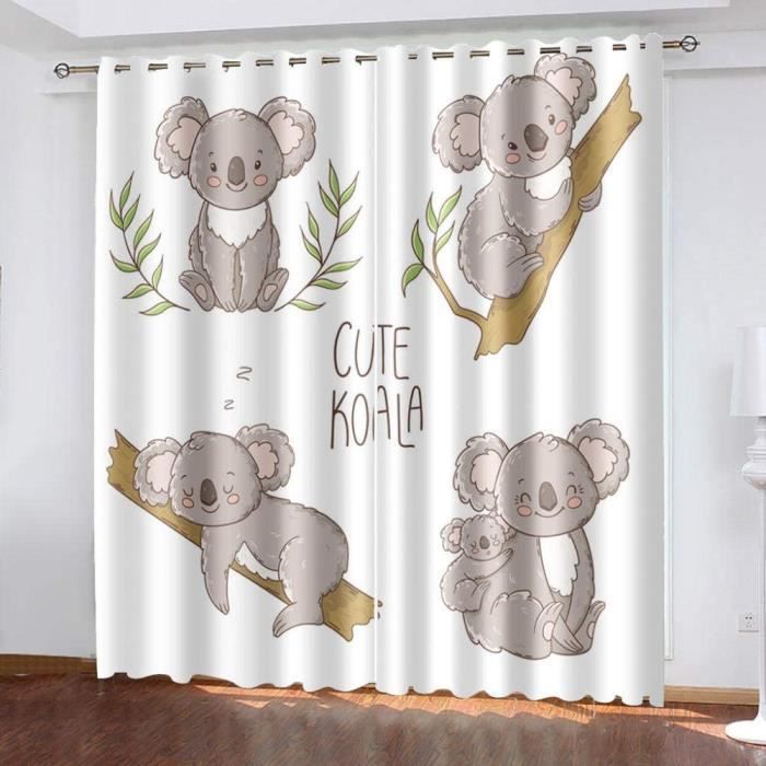 Rideaux Chambre Bebe Animal Koala Mignon 100 Microfibre Rideau De Cuisine Rideaux Courts Fenetre Echarpe 60x1cm 91 Cdiscount Maison