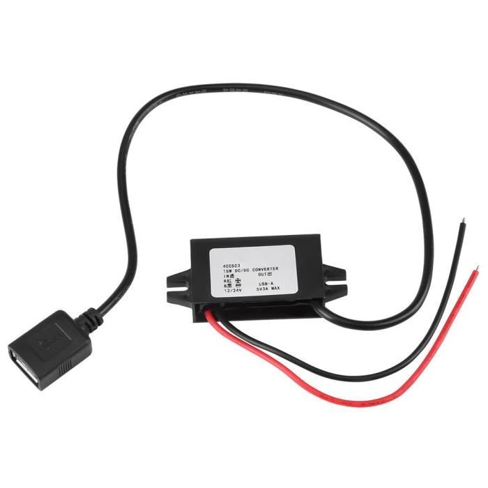 Adaptateur DcDc, 1Pc 12V 24V Vers Usb 5V 3A Convertisseur RéGulateur Régulateur De Tension