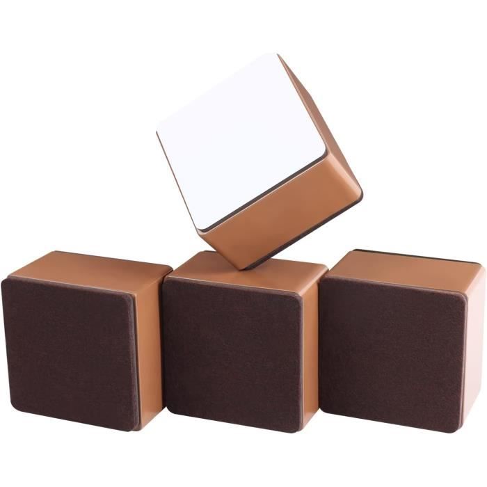 Rehausseurs De Meubles En Acier Carbone - Lot De 4 - Hauteur 3 Cm - Blanc