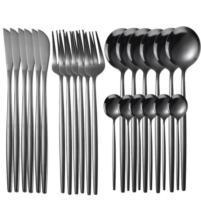 Lave Vaisselle 12 Couverts Lobamop Lot De 24 Couverts 7,1 En Acier Inoxydable Argentu00e9 Fourchette Inox