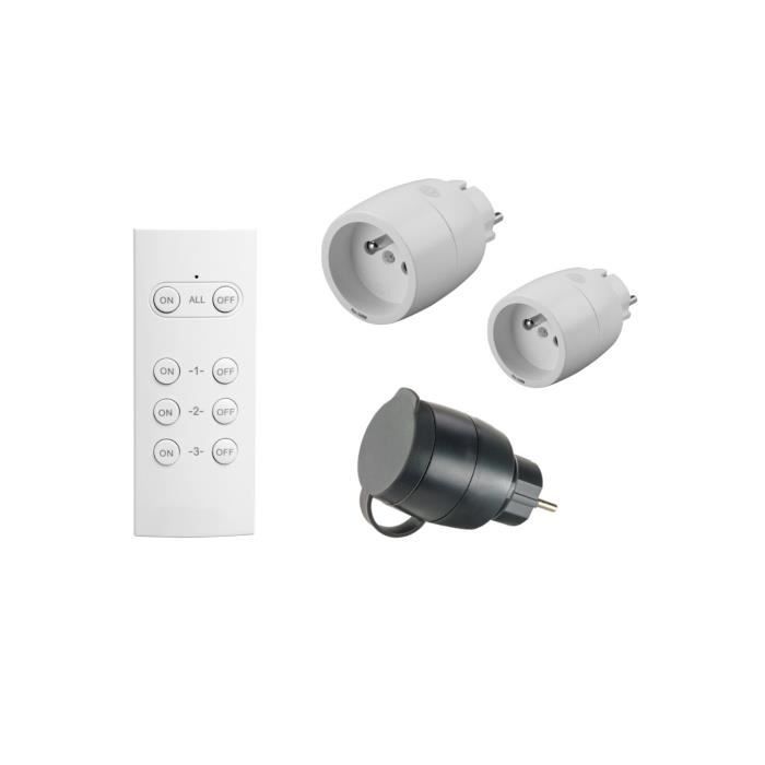 Kit 3 Prises télécommandées mini + Télécommande GAO 230 V