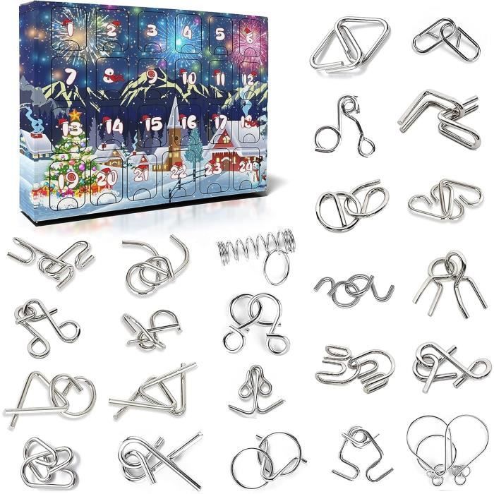 Puzzle Calendrier De LAvent, 24 Pièces Casse Tete Metal Bois Puzzle Calendrier Lavent Enfant Adulte Le Compte A Rebours Pu Amz B0
