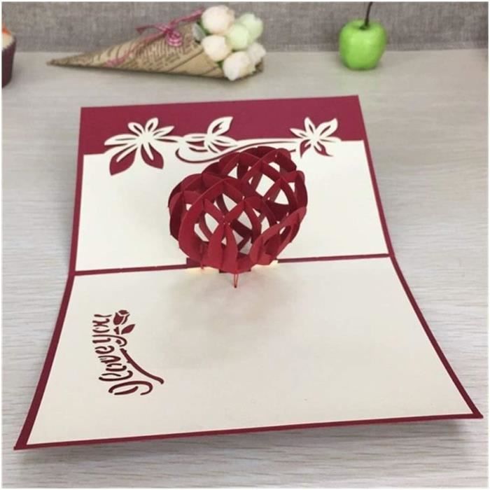 Carte Pop-up 3D Saint-Valentin - Arbre D'amour, Couple Dansant, Enveloppe Incluse | Pour Mariage, Anniversaire, Noël
