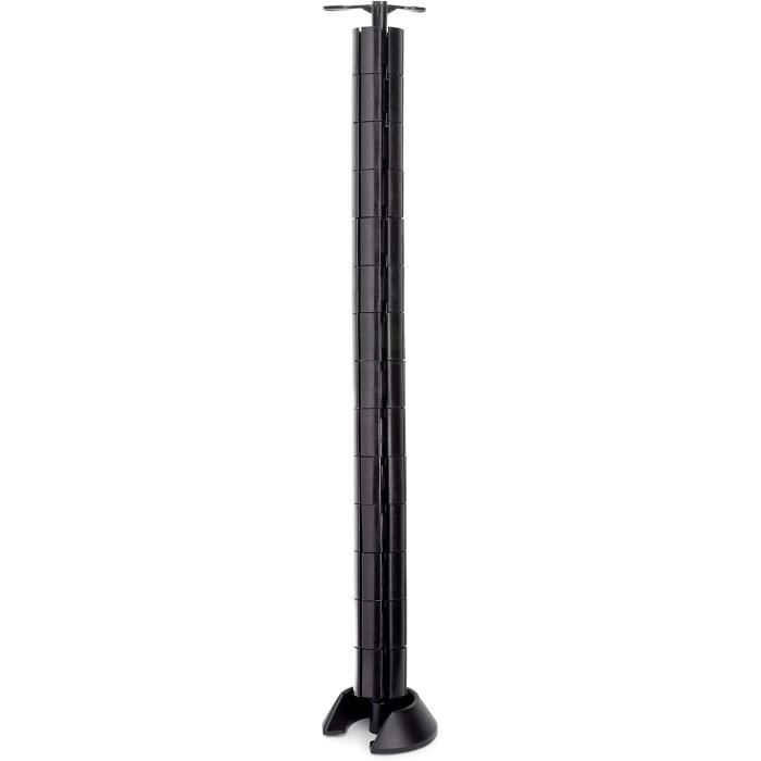 Emuca Goulotte Articulée Organisateur Passe-Câble Plastique Noir Pour Bureau - Jusqu'à 770mm