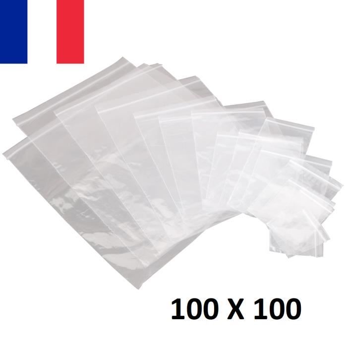 Lot de 1000 Sachets 60 x 80 mm fermeture zip Transparent. Sachet